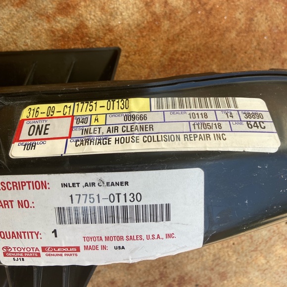 Toyota Genuine OEM Inlet Air Cleaner - Picture 2 of 7